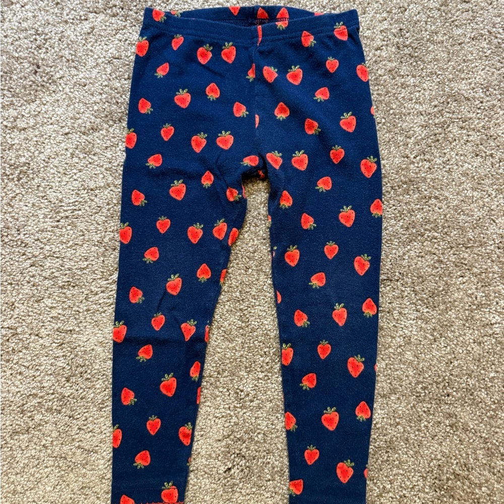 🌼5/$10🌼Carter's blue and red strawberry design pajama set 3t - Picture 3 of 4